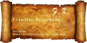 Friedler Krisztián névjegykártya